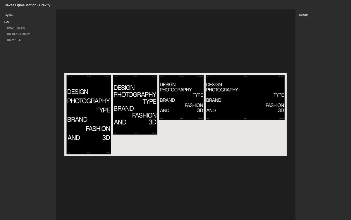 Gravity Figma Motion template in Figma